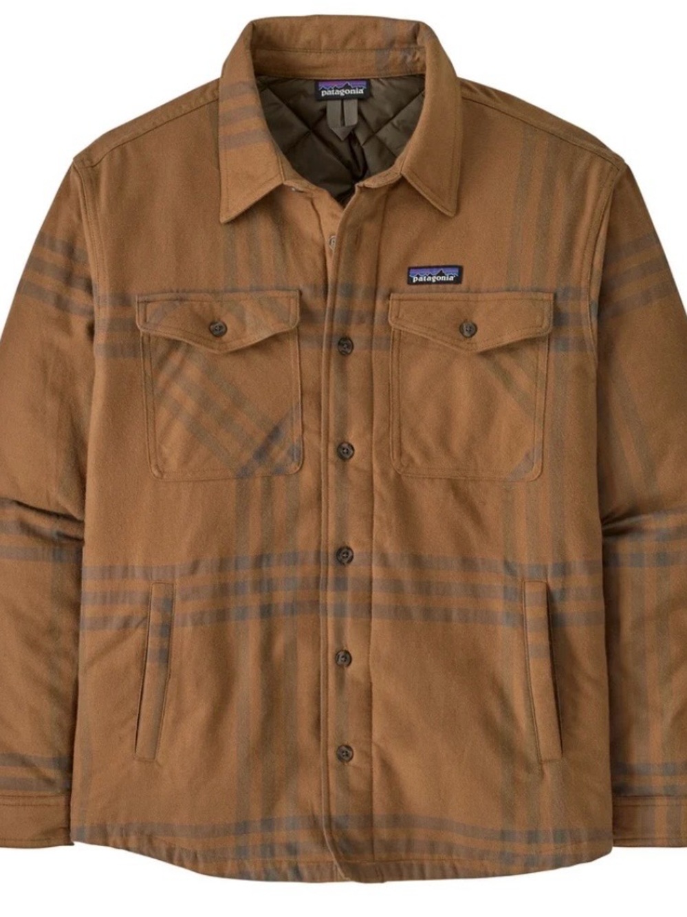 Patagonia Brown Plaid Quilted Shirt Jacket